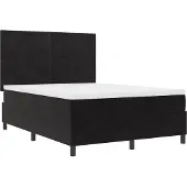 vidaXL LED Box Spring Bed met hoofdeinde Zwart 140 x 200 cm Fluweel