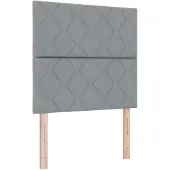vidaXL LED Box Spring Bed met hoofdeinde Lichtgrijs 100 x 200 cm Stof
