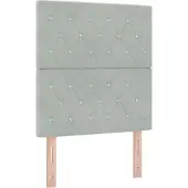 vidaXL LED boxspringbed met matras, lichtgrijs, 80 x 200 cm, gestoffeerd