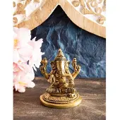 BERK Ganesha messing met goud finish 6 cm