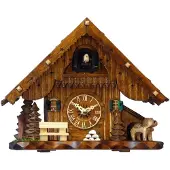 Engstler - 40510_Q - Koekoeksklok - Kwarts - Notenhout - 22 cm