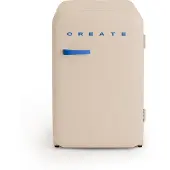 Create - Koelkast in retrostijl - Zand - Handvat Kobaltblauw - FRIDGE RETRO 107L