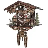 Engstler - 485_Q - Koekoeksklok - Kwarts - Notenhout - 22 cm