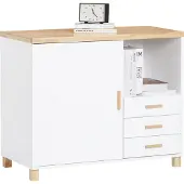 SoBuy ASK07-WN Printertafel Archiefkast Dressoir Wit-Naturel