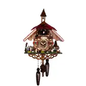 Engstler - 3443_Q - Koekoeksklok - Kwarts - Notenhout - 31 cm