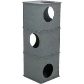 Trixie kattenhuis toren nele vilt grijs - 38x38x105 cm