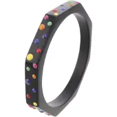Behave - dames bangle zwart met stipjes - edgy partylook accessoire