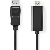 Nedis DisplayPort-Kabel | DisplayPort Male | HDMI Connector | 4K@30Hz | Vernikkeld | 3.00 m | Rond | PVC | Zwart | Doos - CCGB37100BK30