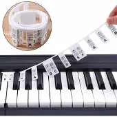 INF Verwijderbare piano- en toetsenbordlabels 61 toetsen Wit