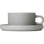 Blomus Theekop & Schotel Pilar Mirage Grey (Set van 2)
