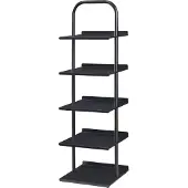 En.casa Schoenenrek Poytya met 5 planken zwart 119x34x32 cm []