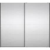 Ebuy24 Catania schuifdeurkast 2 deuren met spiegel 245x220cm mat zwart.