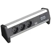 Bachmann Bureau 1, met 3 stopcontacten (geaard) en 2 Cat5E RJ45-aansluitingen