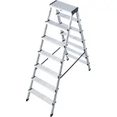 Krause Dubbele trapladder van aluminium, 2 x 7 treden