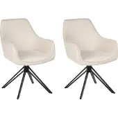 Beliani JODAR - Eetkamerstoel set van 2 - Lichtbeige - Polyester