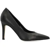 Manfield Zwarte leren pumps | Maat 37