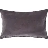 Homescapes Fluwelen kussenhoes in antraciet, 30 x 50 cm