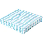 Homescapes zitkussen brede strepen blauw 50 x 50 x 10 cm