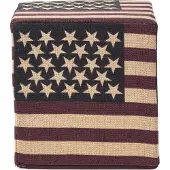 Homescapes Ontwerper Hocker Ottoman Stars and Stripes Amerika Vlag