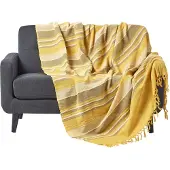 Homescapes Marokko sprei, gele strepen, 255 x 360 cm