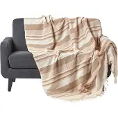 Homescapes Marokko sprei beige strepen, 225 x 255 cm