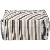 Homescapes Designer Kruk Poef Kubus Selam grijs wit - L