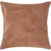 Homescapes Patchwork leren kussen bruin, 45x45 cm