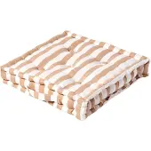 Homescapes zitkussen brede strepen beige 50 x 50 x 10 cm
