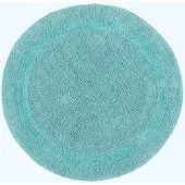 Homescapes Ronde Badmat aqua 80 cm gemaakt van 100% katoen
