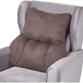 Homescapes Rugkussen bruin – rugkussen 68 x 58 cm met velours bekleding