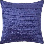 Homescapes Luxe nachtblauw geplet fluwelen kussenhoes 55 x 55 cm