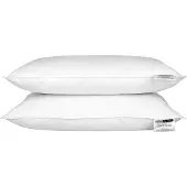 Homescapes Hoofdkussens 50x75 cm – Set van 2 – Medium Zacht – Ganzenveren & Dons – Anti-Allergisch – Voor Zijslaper & Nekklachten – OEKO‑TEX, RDS Gecertificeerd