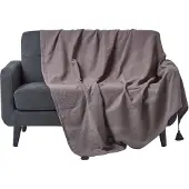 Homescapes Rajput sprei, 100% katoen, grijs, 255 x 360 cm