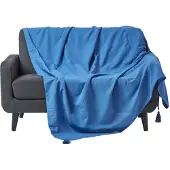 Homescapes Rajput sprei, 100% katoen, blauw, 255 x 360 cm