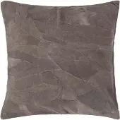 Homescapes Patchwork leren kussen grijs, 45x45 cm