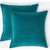 Homescapes fluwelen kussenhoes set van 2 in smaragdgroen, 40 x 40 cm