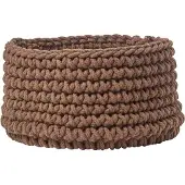 Homescapes Gebreide opbergmand, 100% katoen bruin - 37 x 21 cm