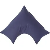 Homescapes Percale Katoen V-Kussensloop - Marineblauw - 100% Egyptisch Katoen - 200TC - 38 x 76 cm