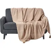 Homescapes Rajput sprei, 100% katoen, beige, 225 x 255 cm