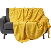 Homescapes Rajput sprei, 100% katoen, geel, 225 x 255 cm