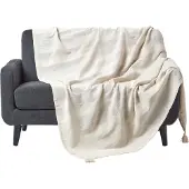 Homescapes Rajput sprei, 100% katoen, naturel, 150 x 200 cm