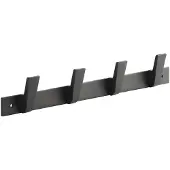 Sotech Blackline ALBUS-haakrail 345 mm met 4 haken zwart gepoedercoat Garderobestang
