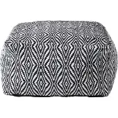 Homescapes Trance poef 60x30 cm – grote poef met zwart-wit patroon
