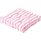 Homescapes zitkussen brede strepen roze 50 x 50 x 10 cm