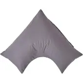 Homescapes Percale Katoen V-Kussensloop - Donkergrijs - 100% Egyptisch Katoen - 200TC - 38 x 76 cm
