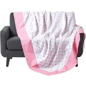 Homescapes Plaid met roze hartpatroon 150 x 200 cm