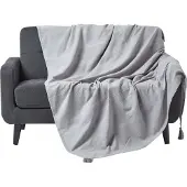 Homescapes Rajput sprei, 100% katoen, lichtgrijs, 225 x 255 cm