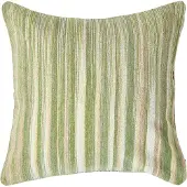 Homescapes Groen Gestreept Chenille Kussenhoes 45 x 45 cm