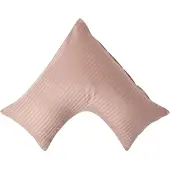 Homescapes Satijn Streep Katoen V-Kussensloop - Taupe-beige - 100% Egyptisch Katoen - 330TC - 38 x 76 cm