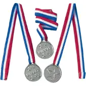 Amscan medaille zilver 4,4 cm 12 stuks
